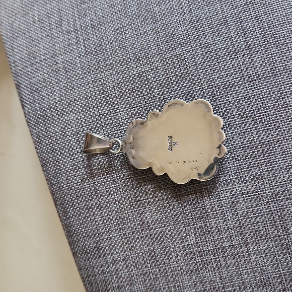 Incredible Native American Navajo Royston Turquoise & Sterling Pendant 💚🎁🤎 - Picture 6 of 11